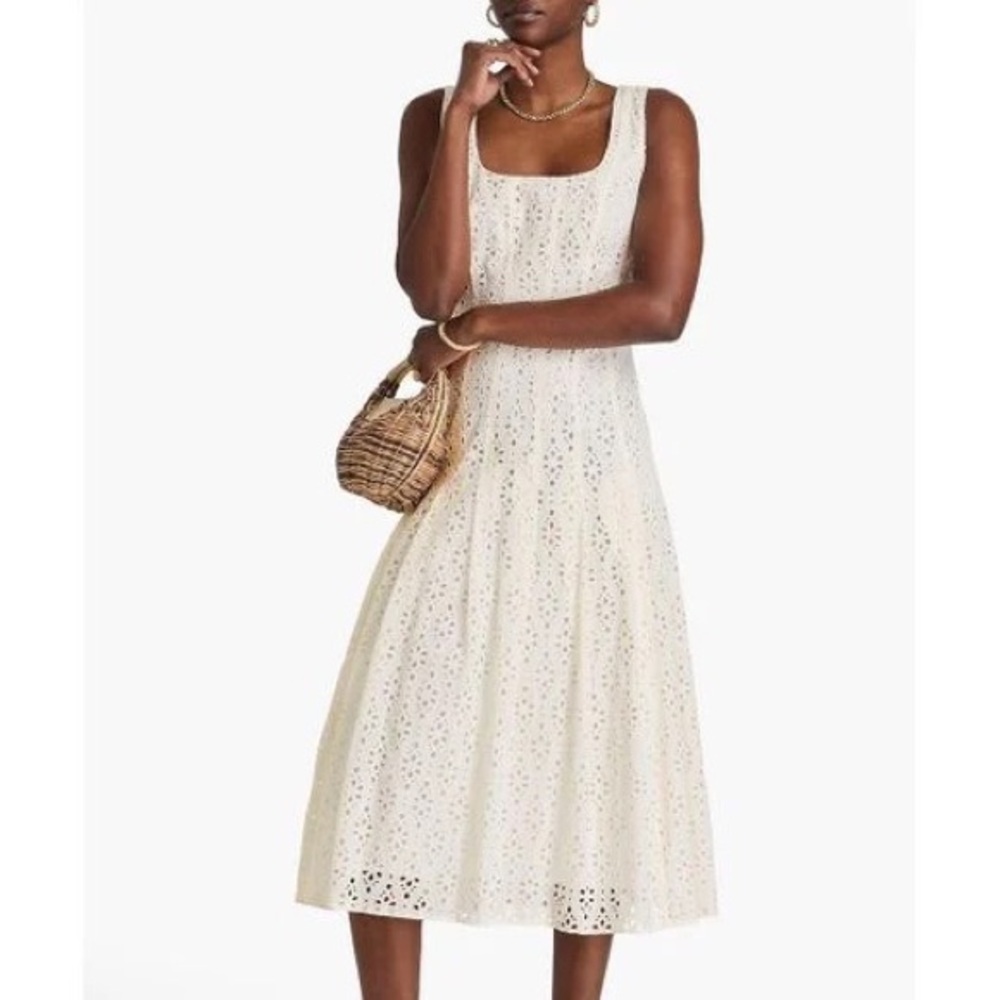 Elegant White Eyelet Dress